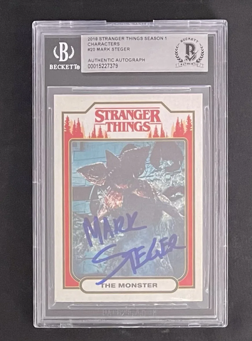 Mark Steger — Mark Steger BAS Signed #20 Stranger Things Sticker Card Autographed Slabbed 79, image 2