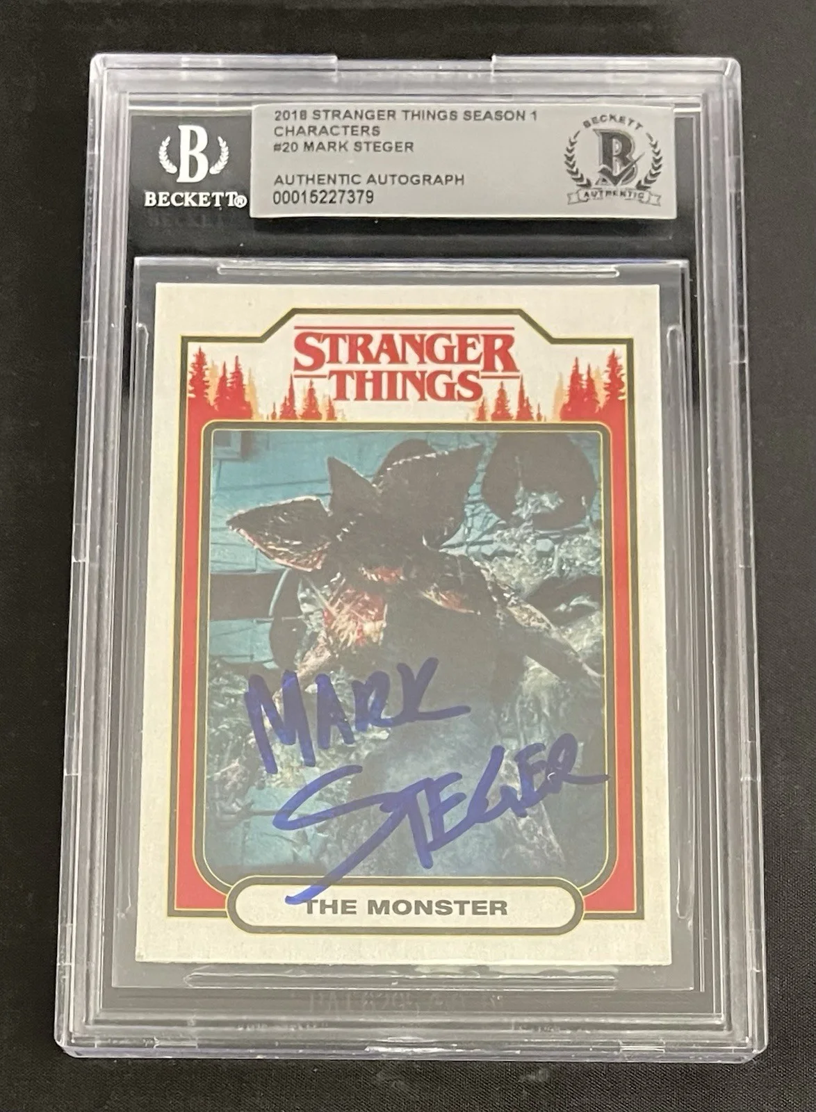 Mark Steger — Mark Steger BAS Signed #20 Stranger Things Sticker Card Autographed Slabbed 79, image 3
