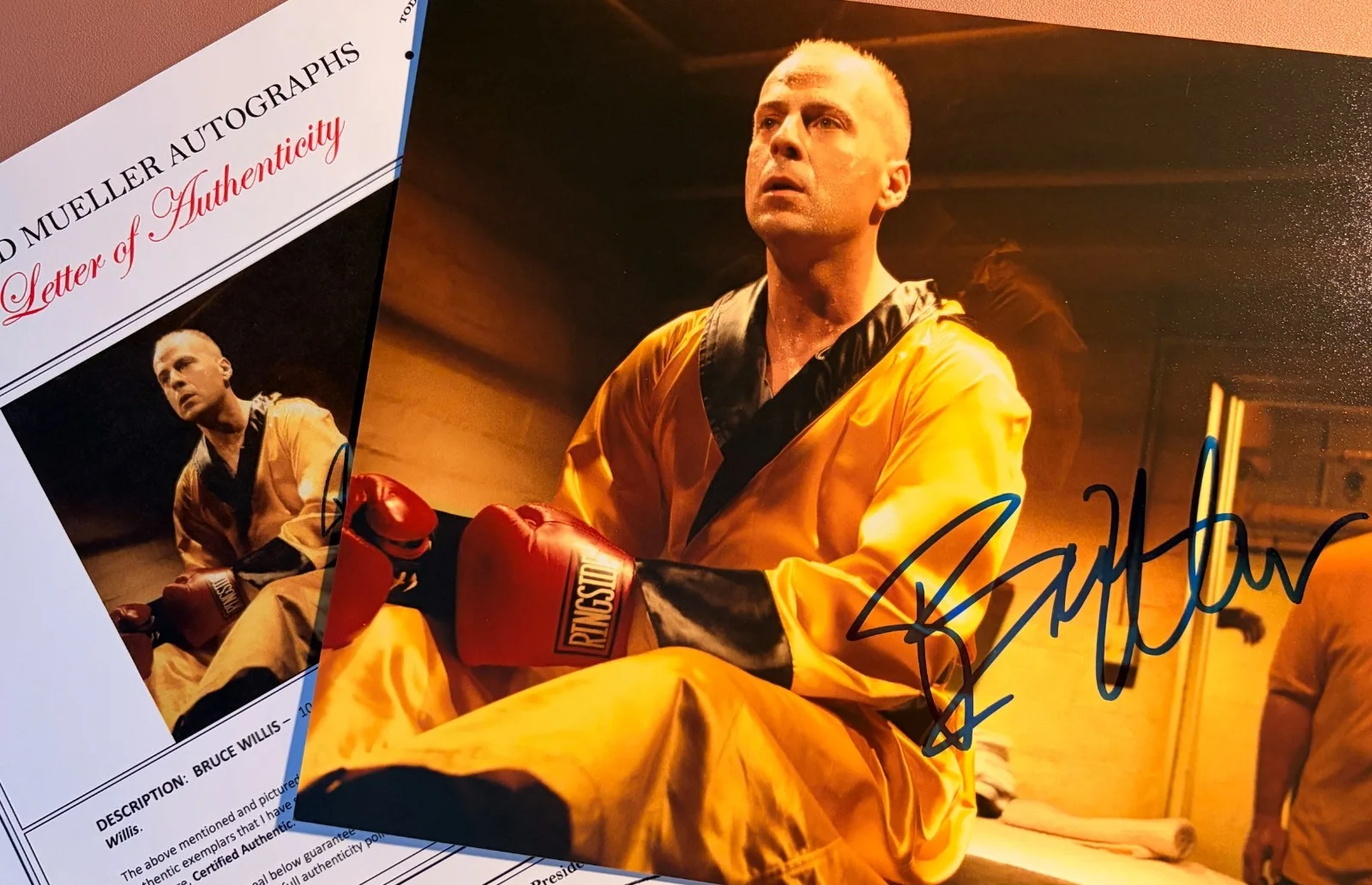 Bruce Willis — Bruce Willis Signed•BUTCH COOLIDGE•8x10•PULP FICTION•Todd Mueller Autographs COA