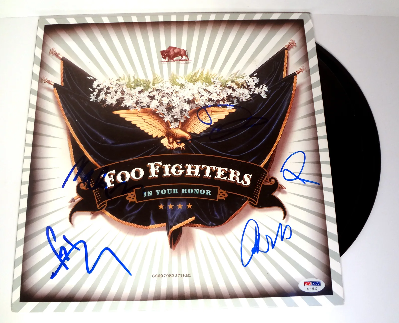 Foo Fighters — Foo Fighters Complete Band Signed In Your Honor Vinyl Record Album PSA/DNA COA, изображение 2
