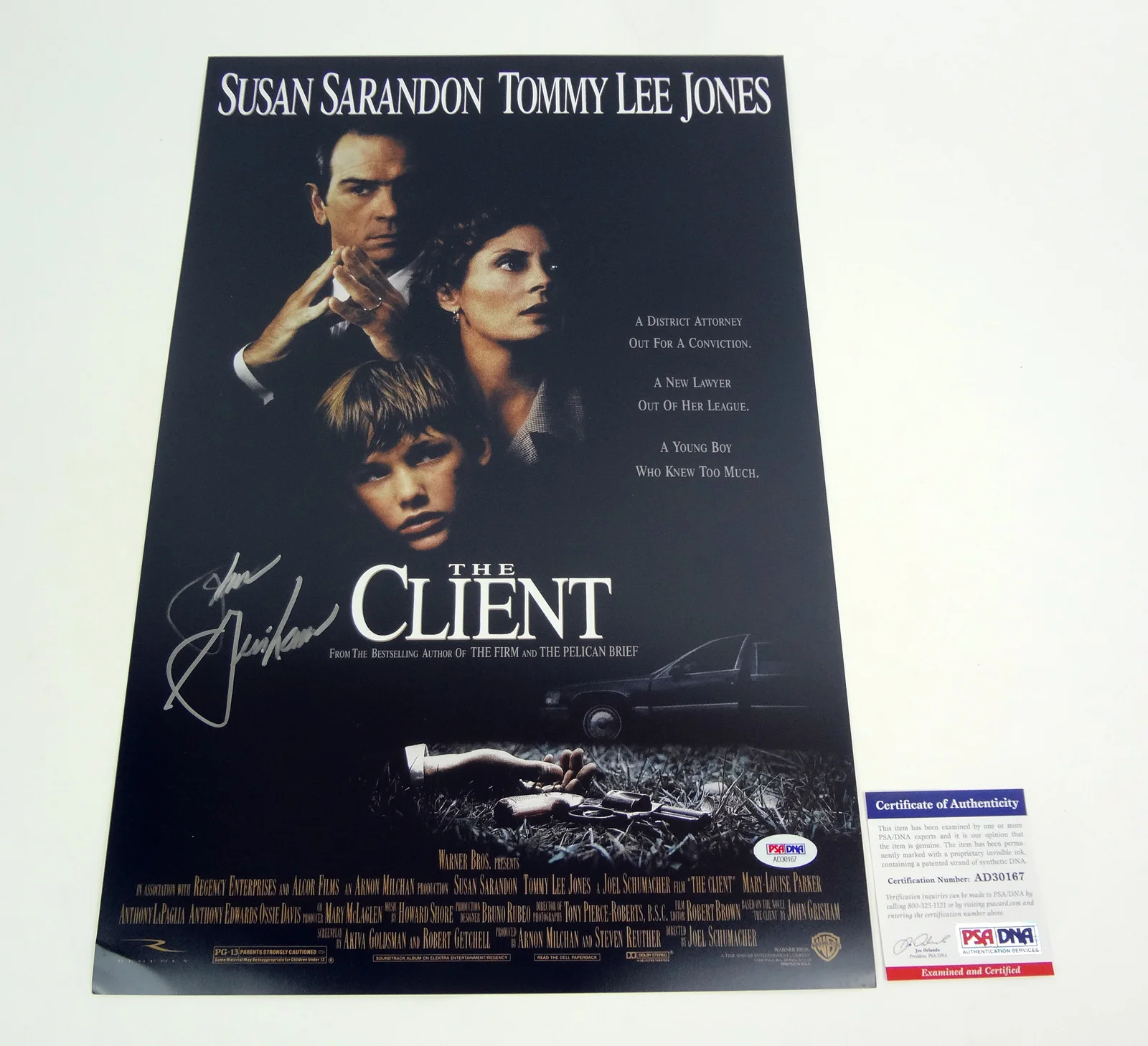 John Grisham — John Grisham Author The Client Signed Autograph Movie Poster PSA/DNA COA