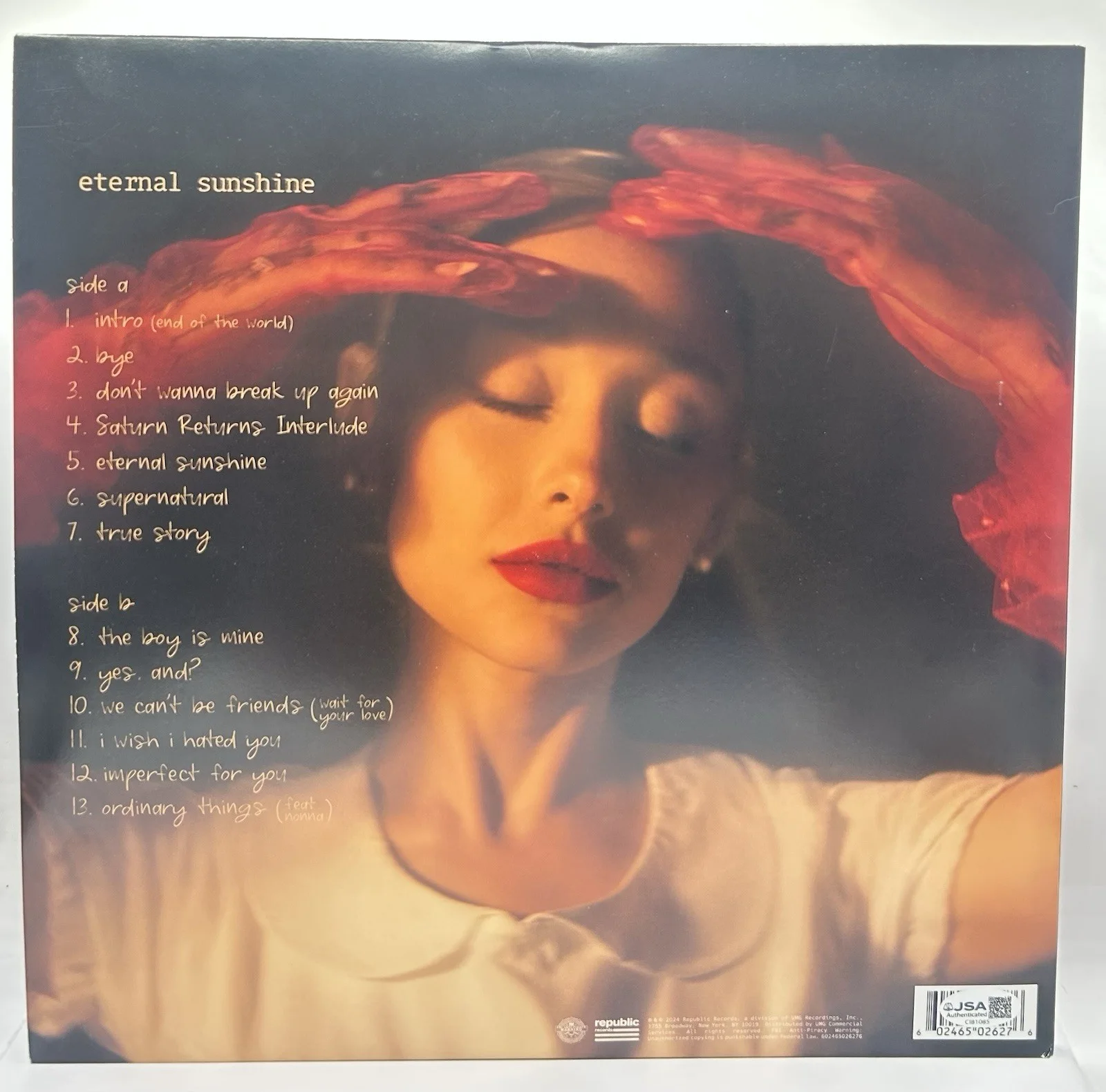 Ariana Grande Signed Eternal Sunshine Vinyl Record Autographed Full Sig JSA COA, изображение 4
