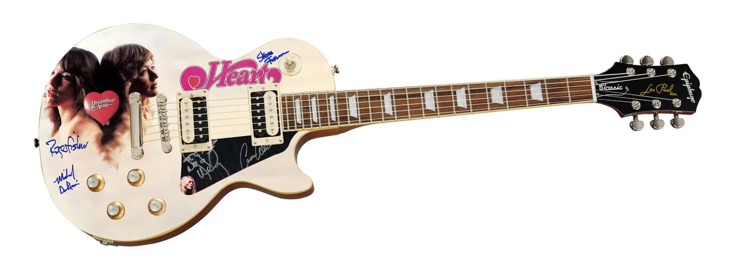 Heart Signed Epiphone Les Paul Custom Graphics Guitar Exact Proof ACOA, image 2