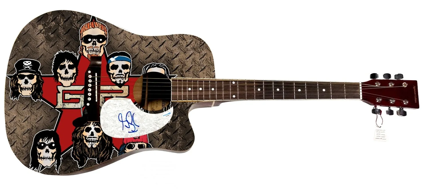Guns n Roses Gilby Clarke Autographed Skulls N Roses Custom Graphics Guitar ACOA, image 2