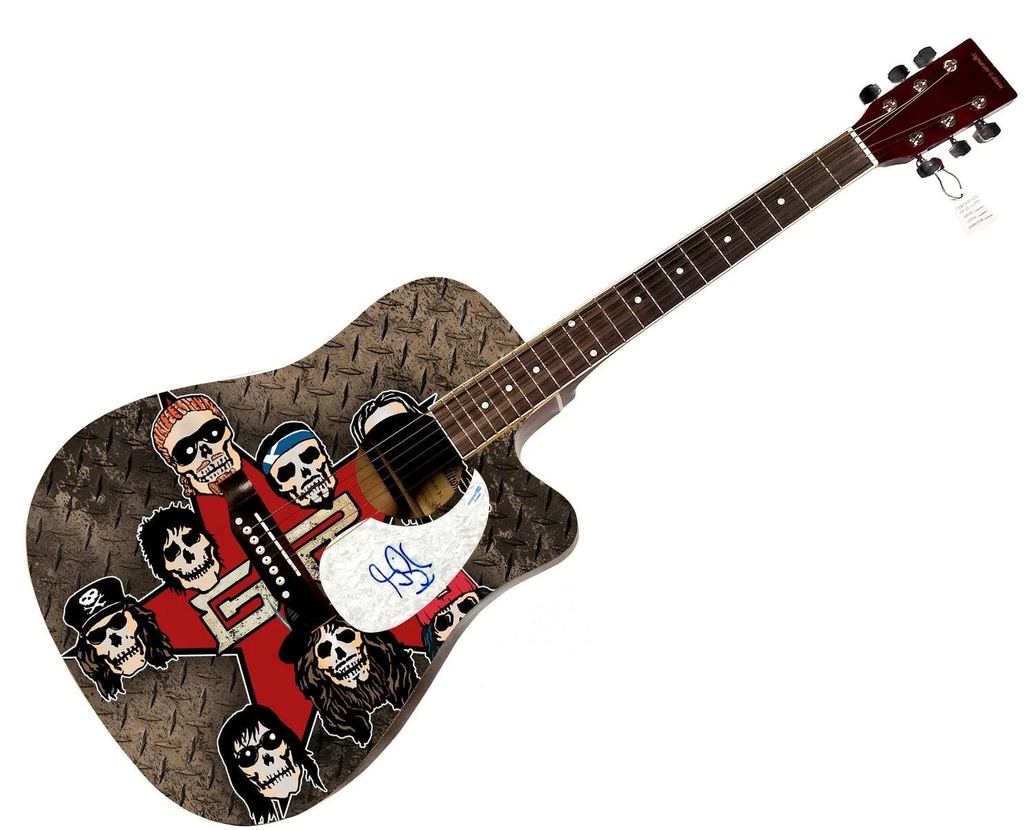 Guns n Roses Gilby Clarke Autographed Skulls N Roses Custom Graphics Guitar ACOA, image 3