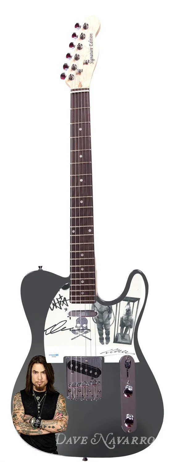 Dave Navarro Janes Addiction Signed Iconic Gaze Custom Graphics Guitar ACOA, изображение 2