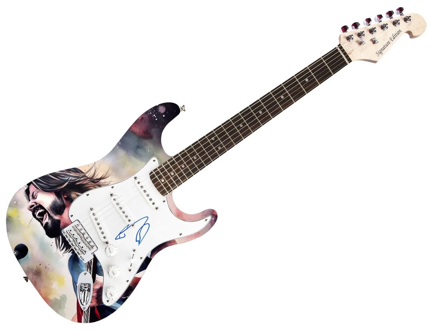 Dave Grohl Signed Custom Graphics Guitar - COA - Rock Memorabilia, image 3