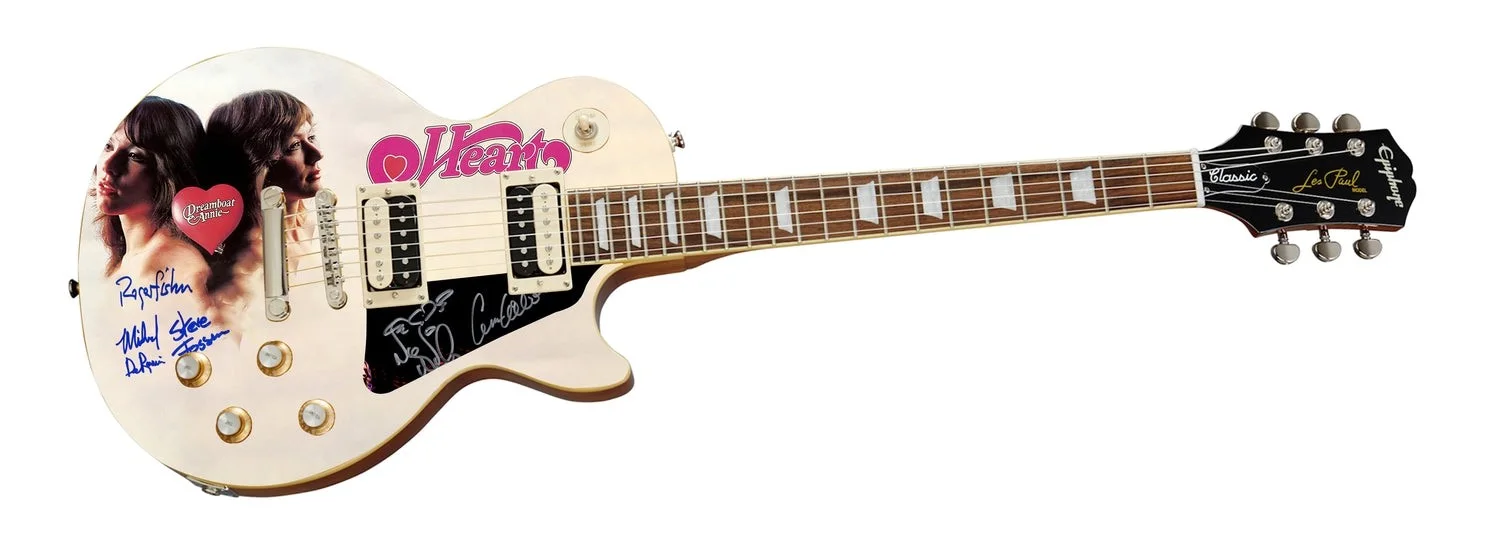 Heart Signed Epiphone Les Paul Custom Graphics Guitar Exact Proof ACOA, image 2
