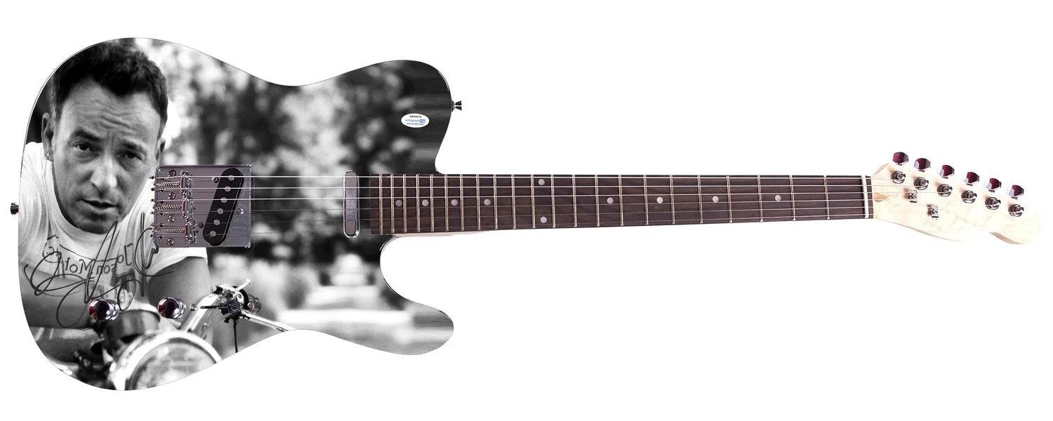 Bruce Springsteen Born To Ride Signed Custom Graphics Guitar ACOA, image 2