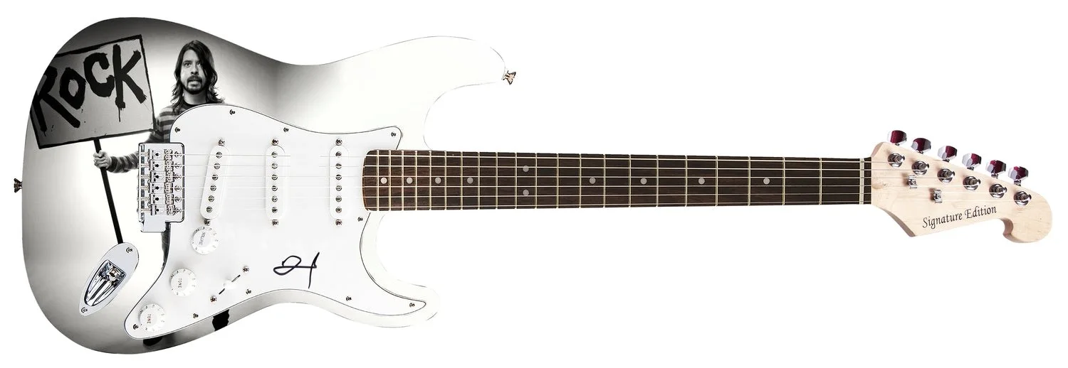 Dave Grohl Signed Guitar - COA - Rock Legacy Tribute Graphics, image 2