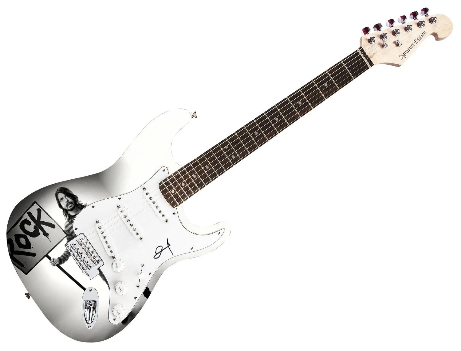 Dave Grohl Signed Guitar - COA - Rock Legacy Tribute Graphics, image 3