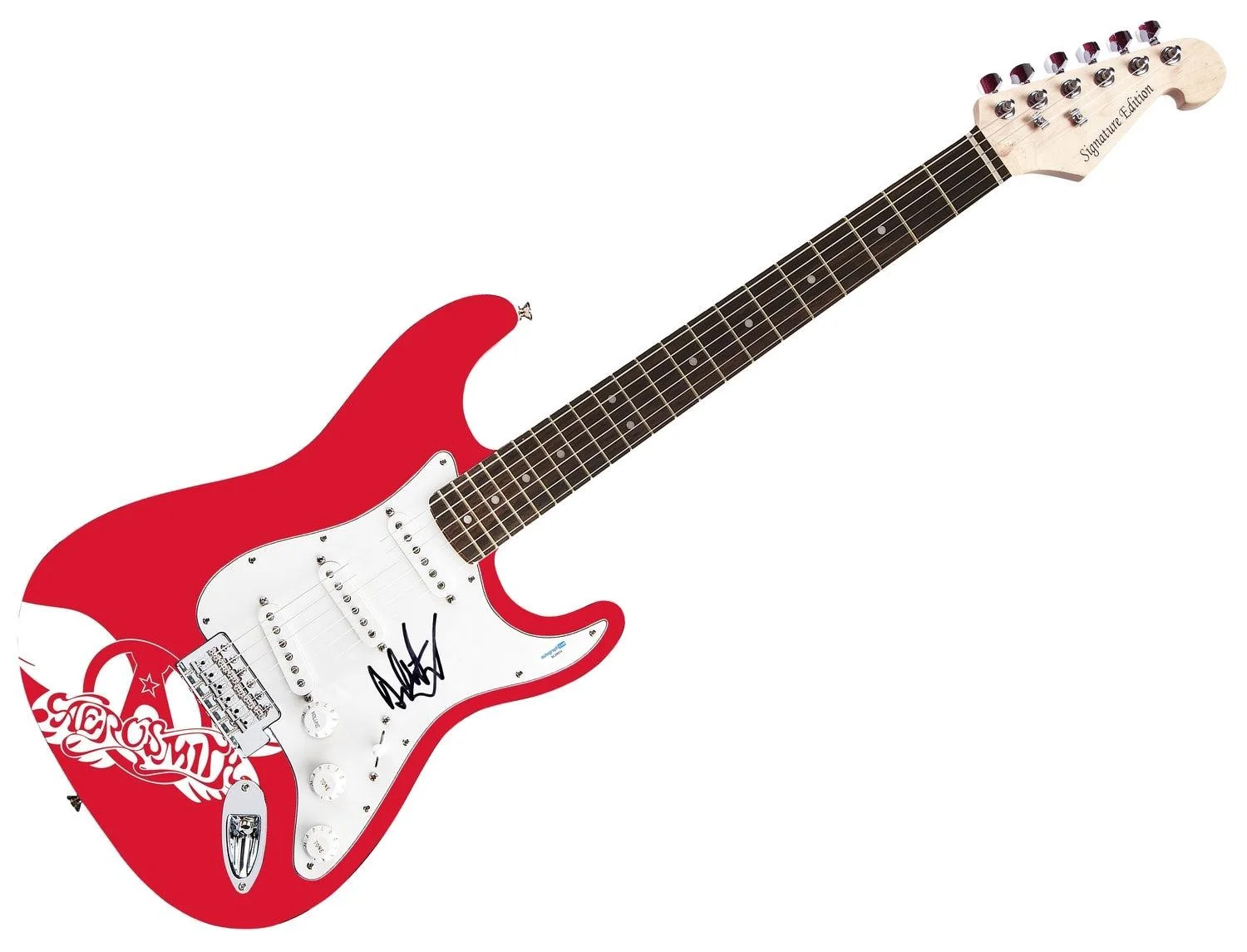 Aerosmith Brad Whitford Signed "Greatest Hits" Lp Cd Custom Graphics Guitar, image 3