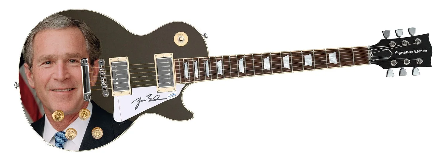 President George W. Bush Signed Custom Graphics Guitar ACOA, image 2
