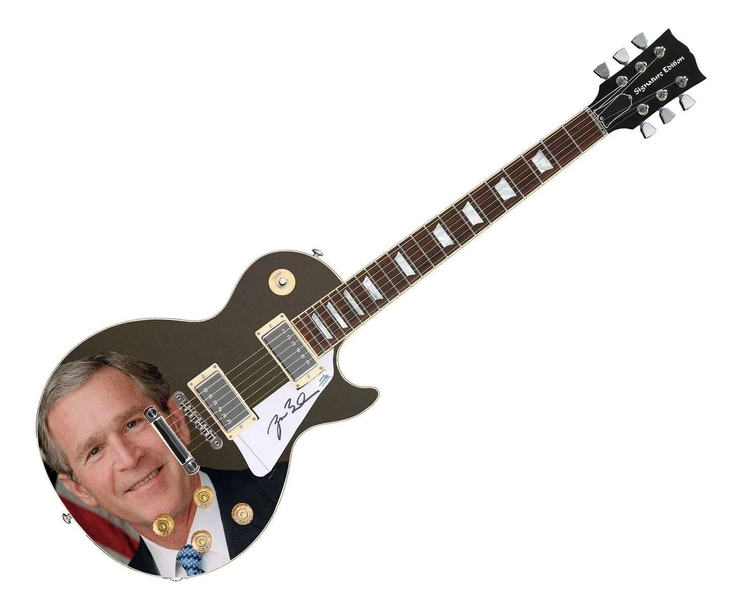 President George W. Bush Signed Custom Graphics Guitar ACOA, image 3