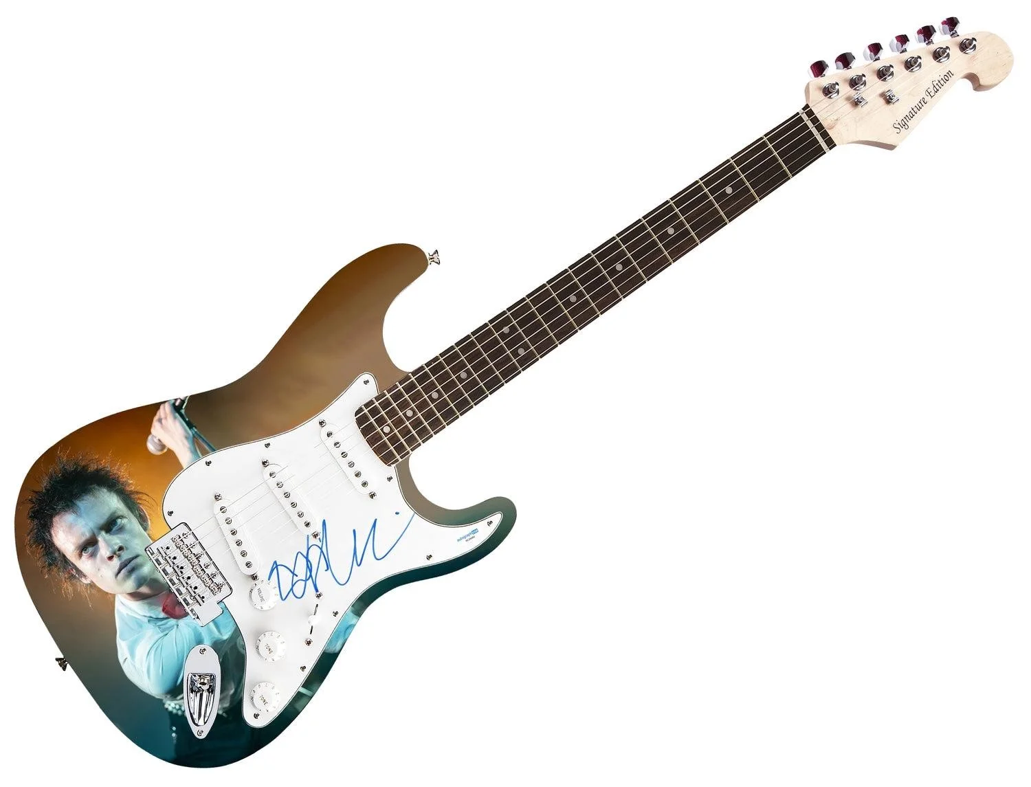 Anson Boon Signed 1/1 Custom Graphics Guitar ACOA, image 3