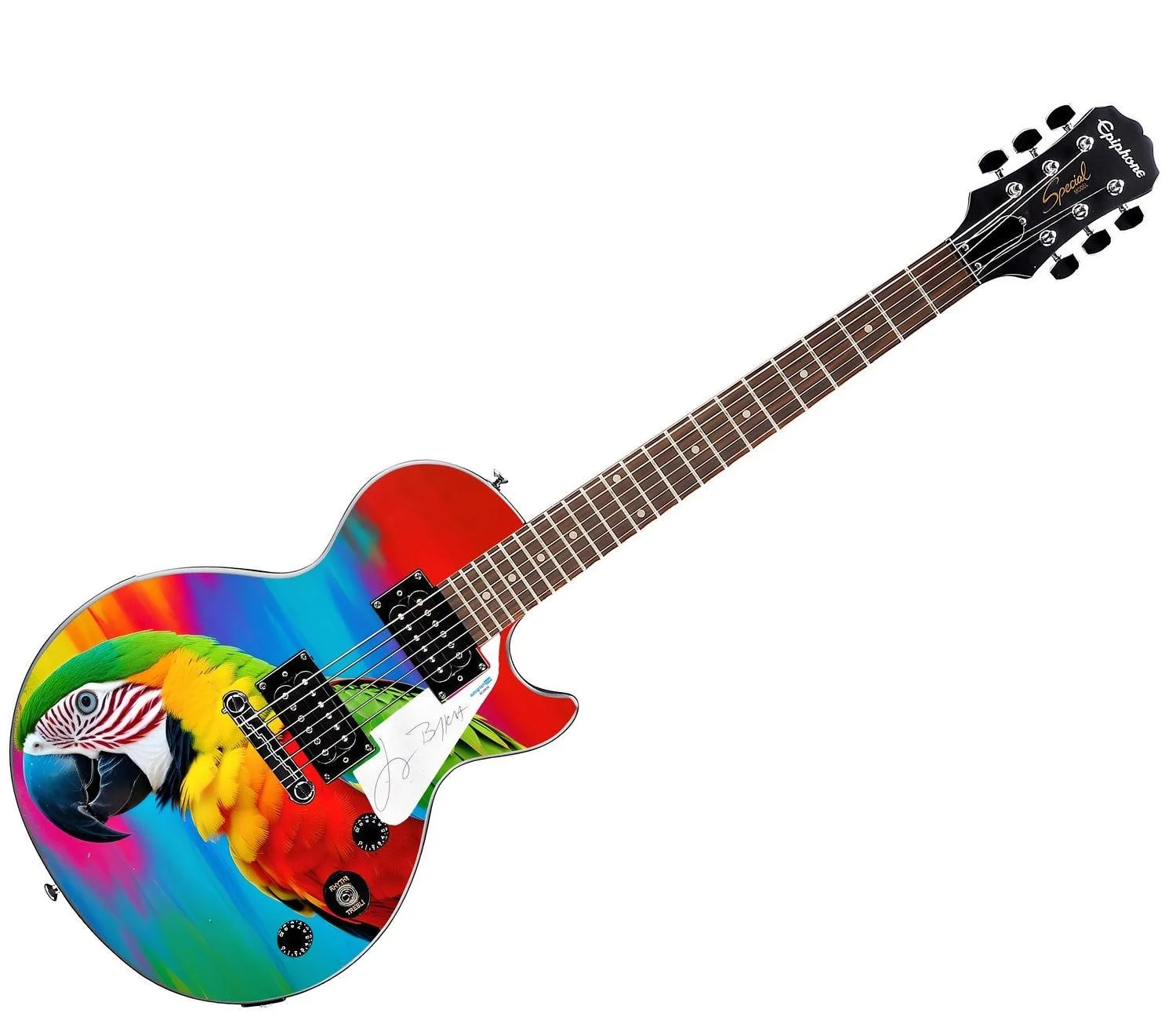 Jimmy Buffett Margaritaville Autographed Custom Epiphone Guitar Custom Display A, image 4