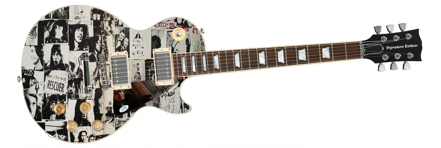 The Rolling Stones Bill Wyman Signed 1/1 Custom Graphics Guitar, image 2