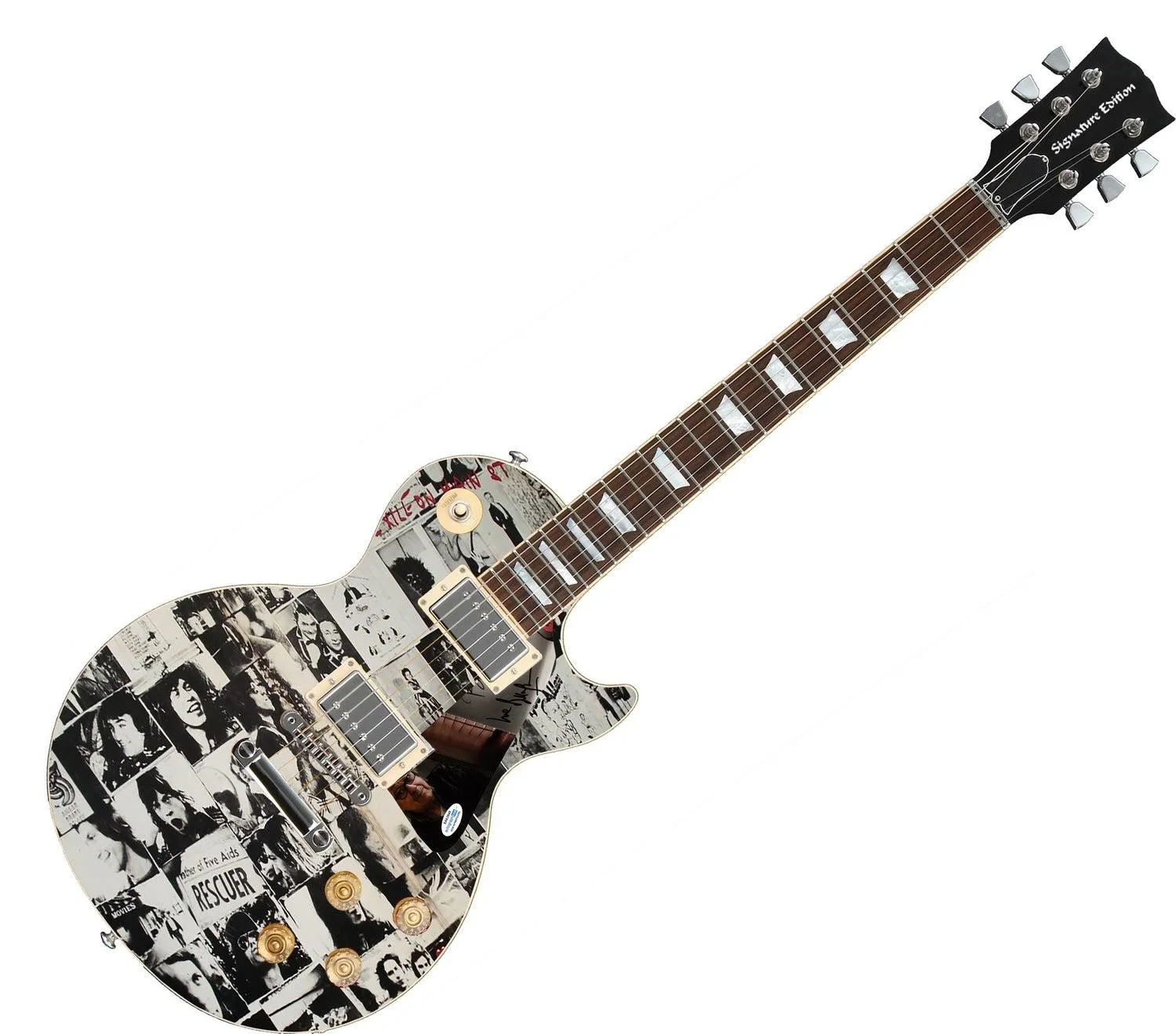 The Rolling Stones Bill Wyman Signed 1/1 Custom Graphics Guitar, image 3