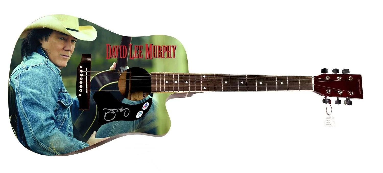 David Lee Murphy Signed 1/1 Custom Graphics Acoustic Guitar, image 2