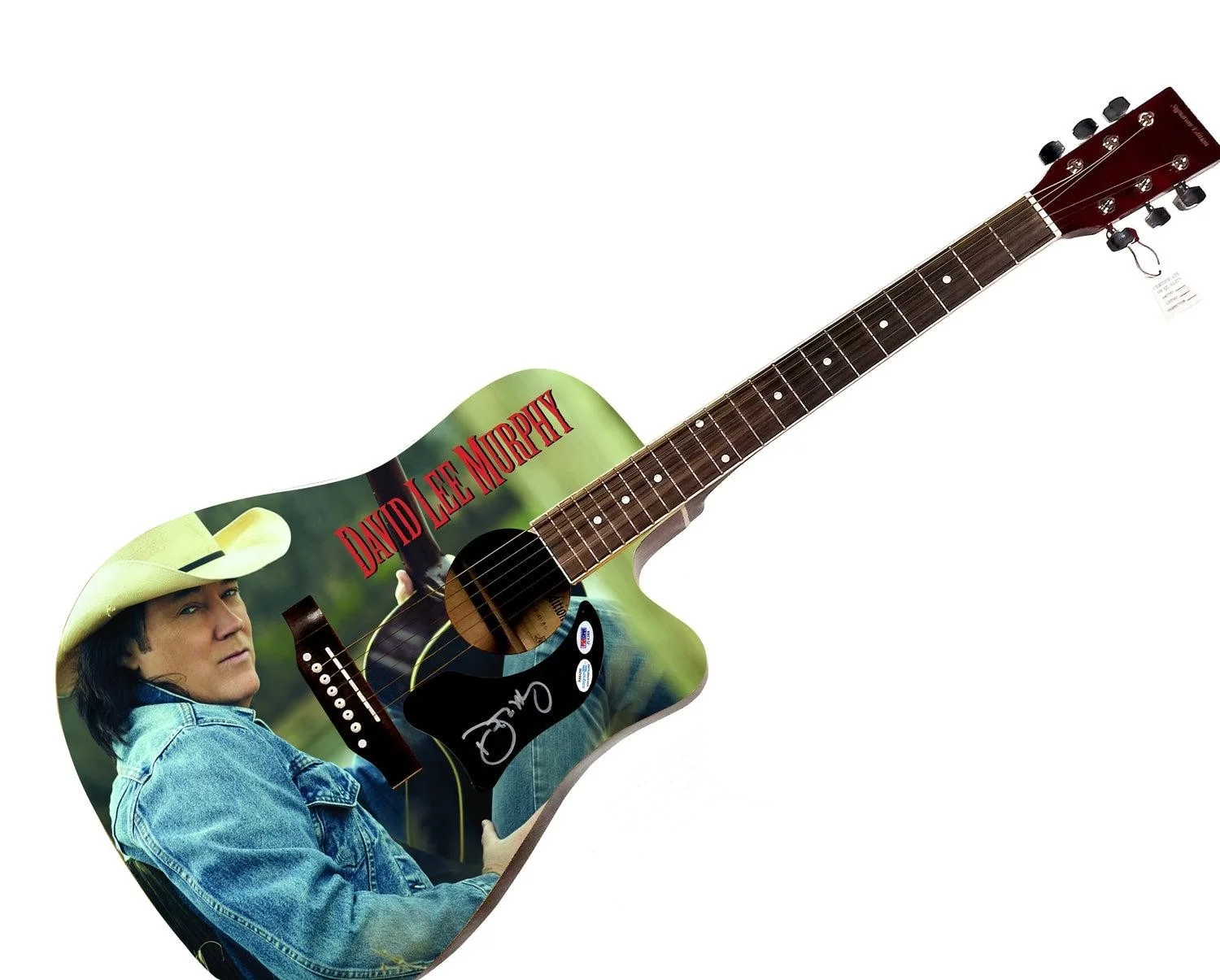 David Lee Murphy Signed 1/1 Custom Graphics Acoustic Guitar, image 3