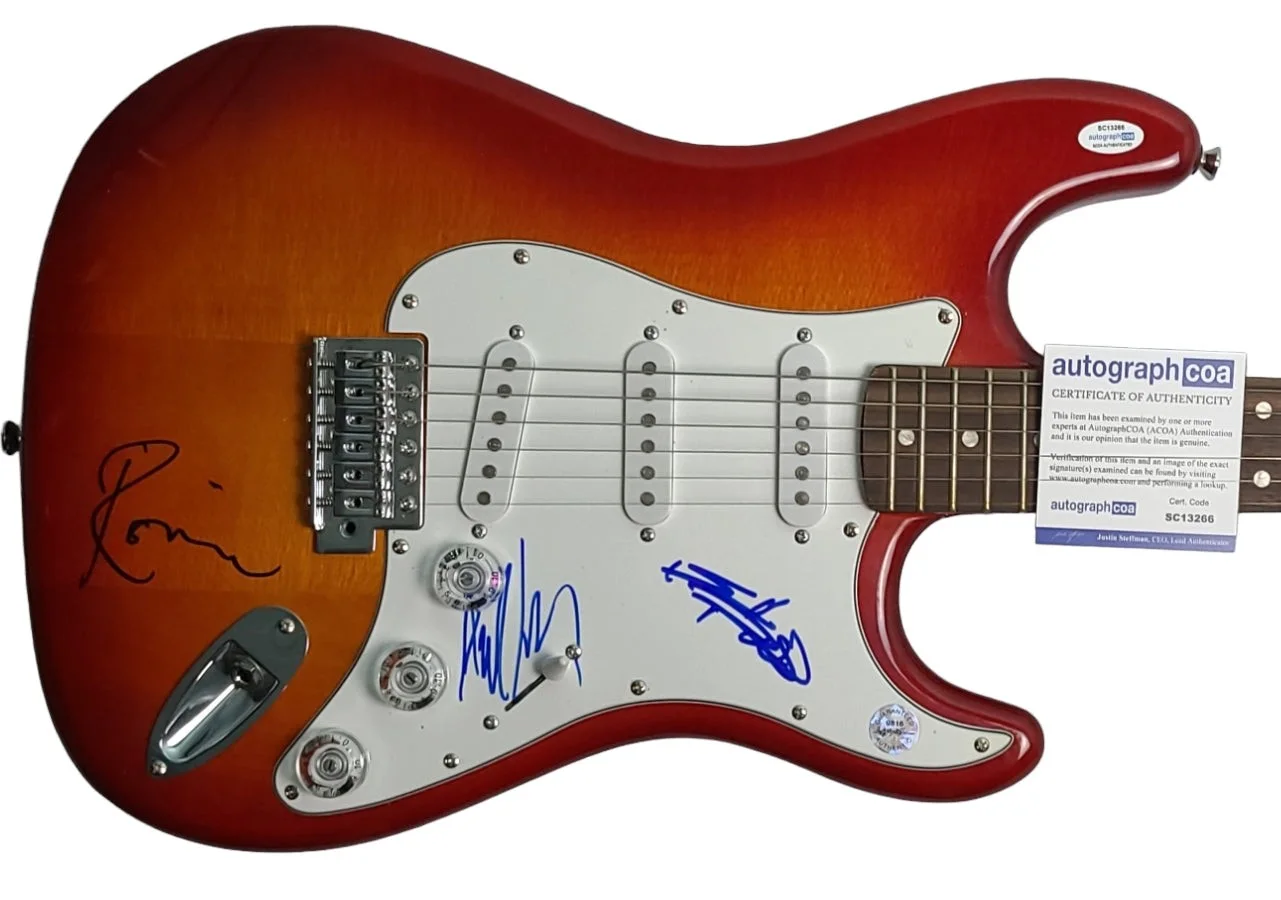 The Rolling Stones Signed Autograph Pros Cherryburst Guitar ACOA, image 2