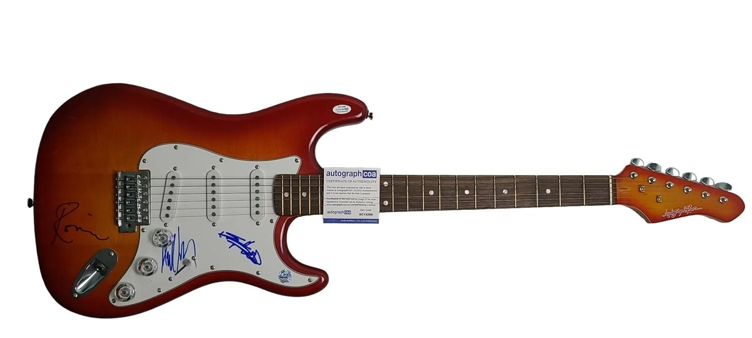 The Rolling Stones Signed Autograph Pros Cherryburst Guitar ACOA, image 3