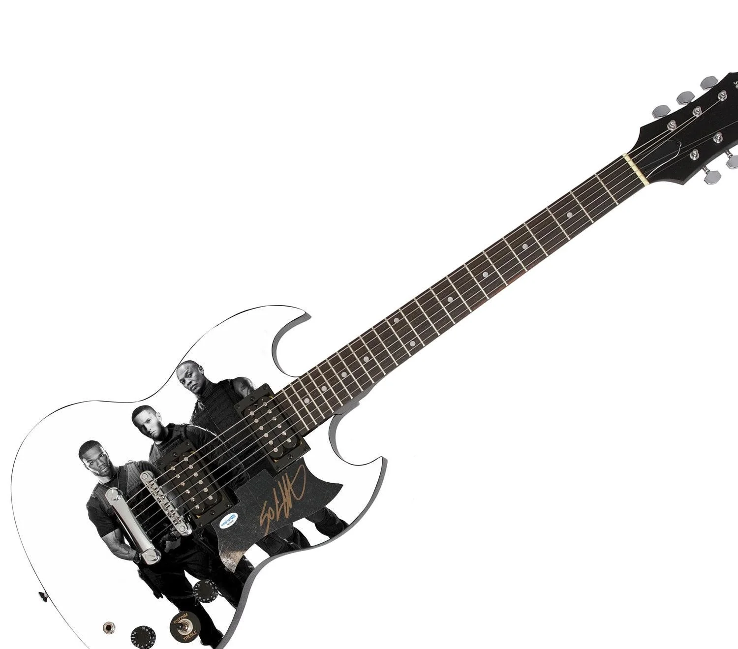 50 Cent Signed Autographed Custom 1/1 Graphics Guitar Eminem Dr. Dre, image 3