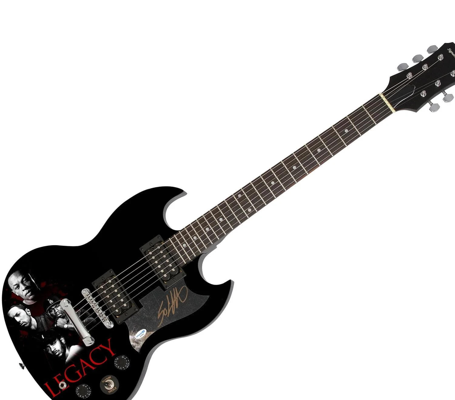 50 Cent Signed Autographed Custom 1/1 Graphics Guitar Eminem Dr. Dre, image 3