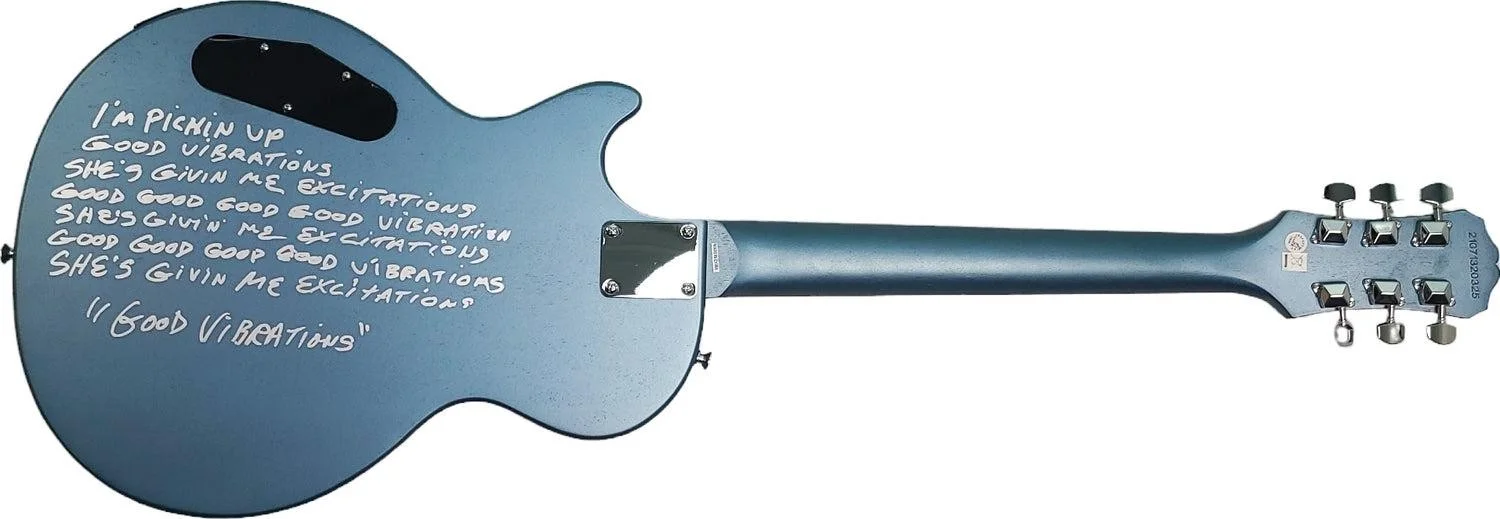 The Beach Boys Autographed Epiphone Guitar w Good Vibrations Lyrics Exact Proof, изображение 4