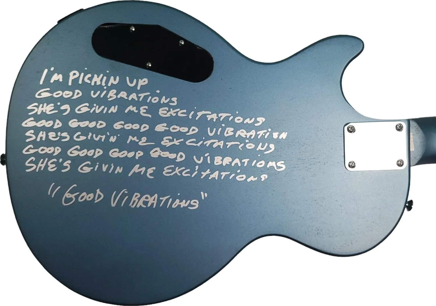 The Beach Boys Autographed Epiphone Guitar w Good Vibrations Lyrics Exact Proof, изображение 5
