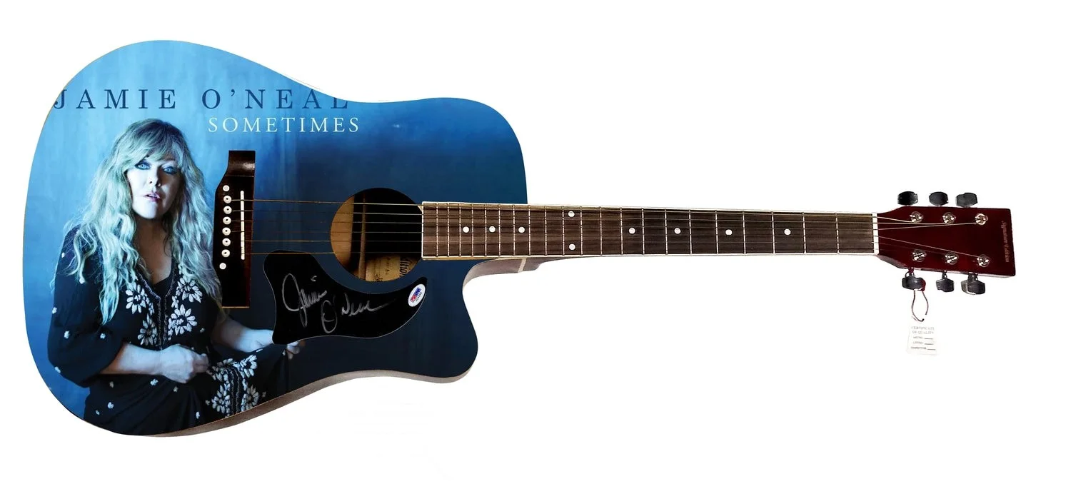 Jamie Oneal Signed 1/1 Custom Graphics Acoustic Guitar, image 2