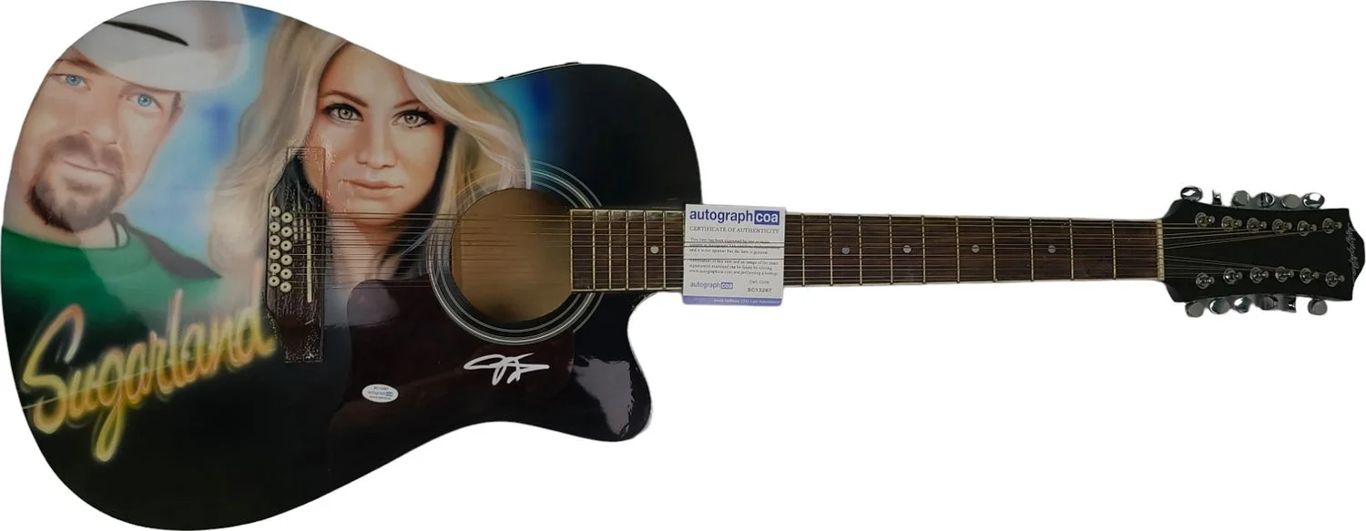 Sugarland Jennifer Nettles Signed Hand Airbrushed Acoustic-Electric Guitar, изображение 2