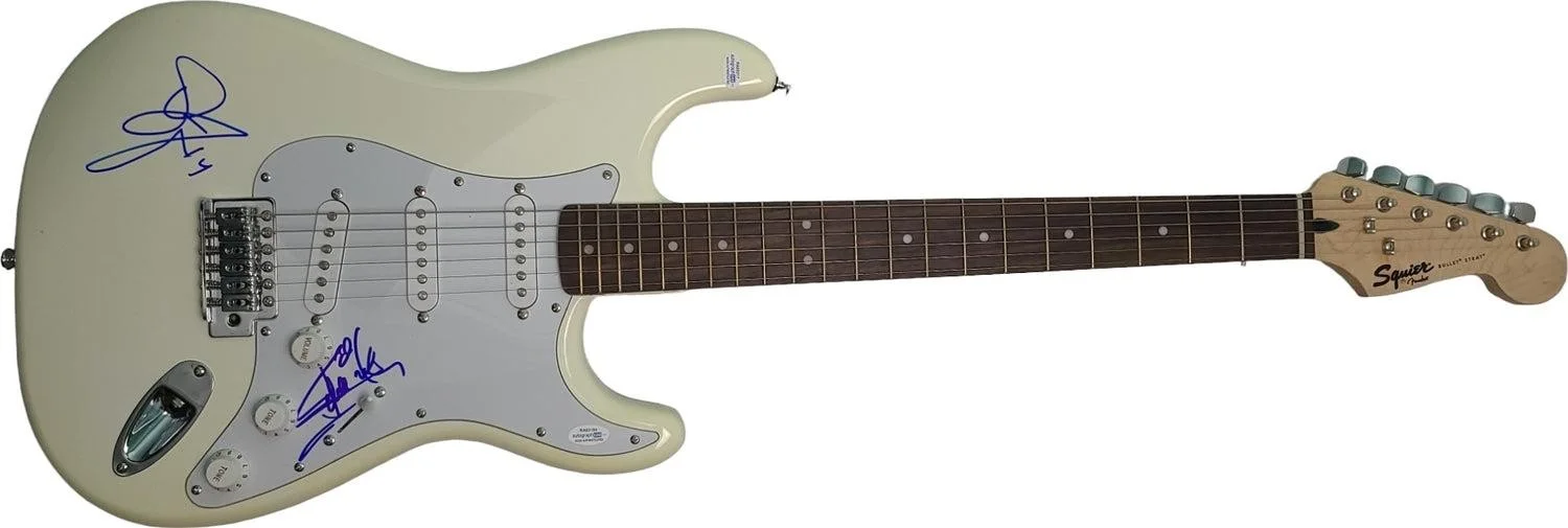 Twisted Sister Signed Autographed White Fender Stratocaster Guitar ACOA, image 3