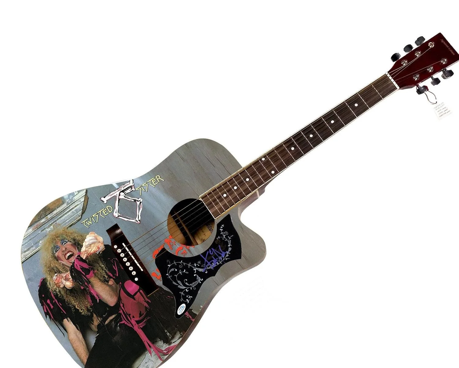 Eddie Ojeda Twisted Sister Signed 1/1 Custom Graphics Guitar, image 3