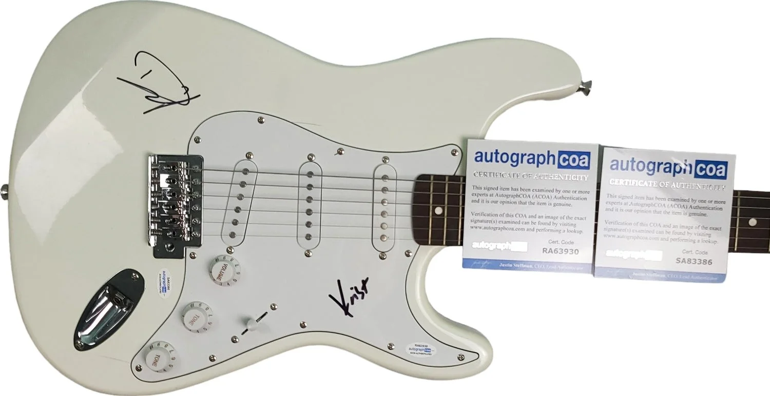 Nirvana Signed Arctic White Huntington Electric Guitar ACOA, image 2