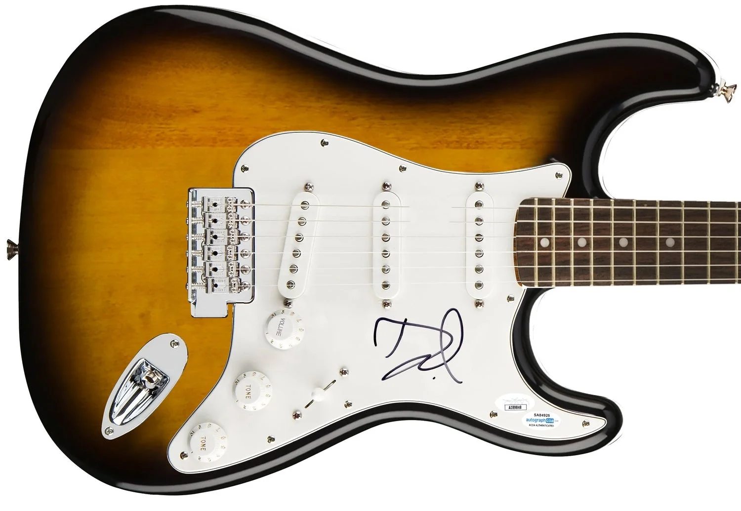 Dave Grohl Nirvana Foo Fighters Signed Fender Sunburst Stratocaster Guitar, image 2