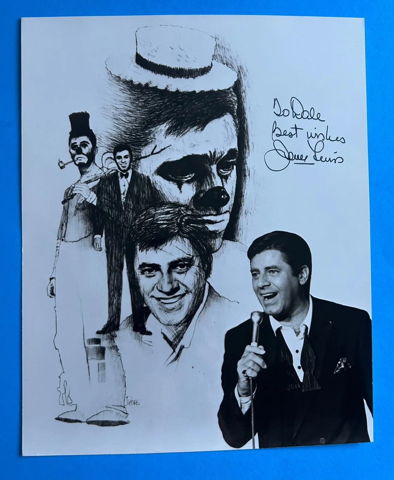 Jerry Lewis — Jerry Lewis ( King of Comedy) Boldly Hand Autographed Signed Photograph