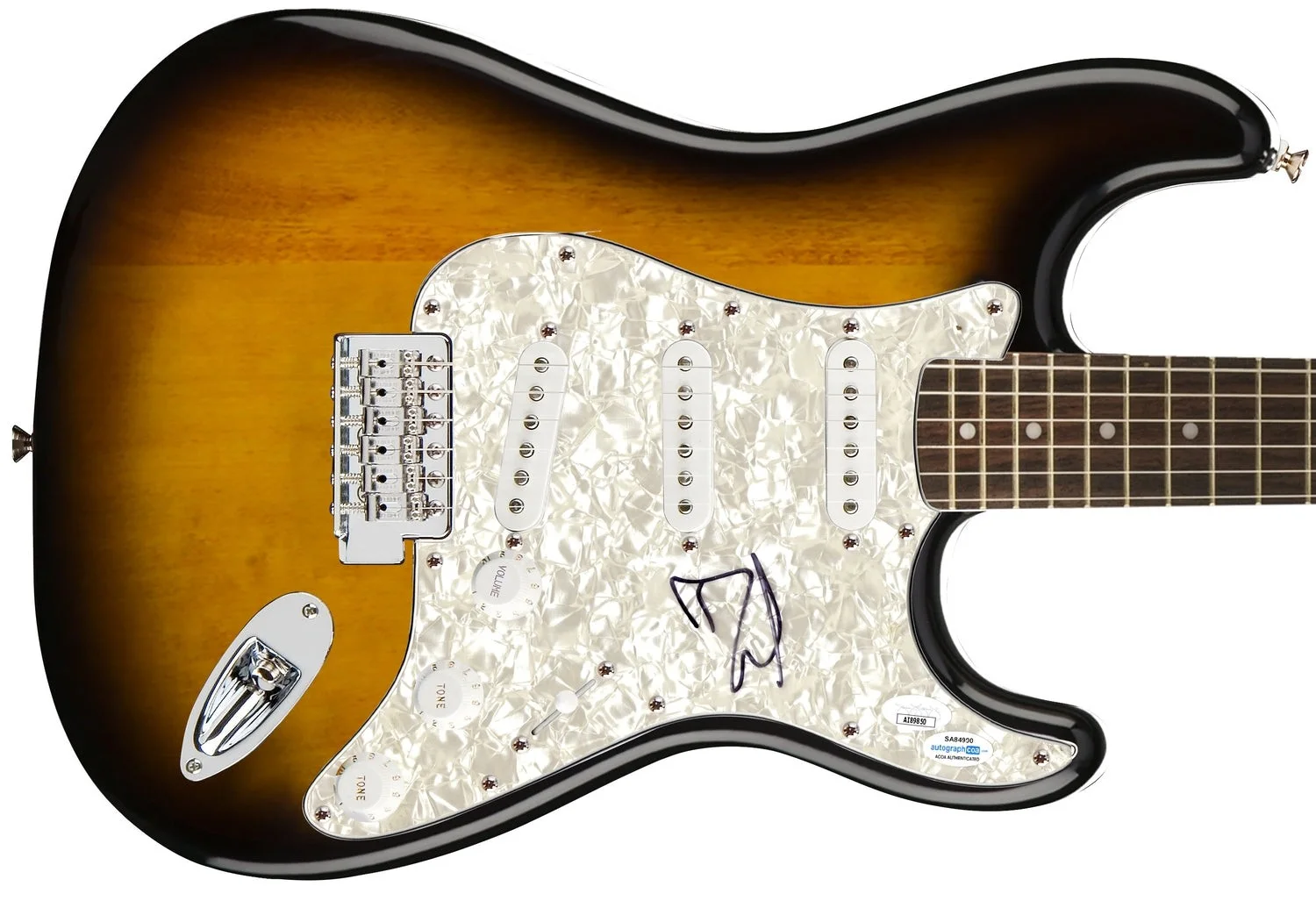 Dave Grohl Nirvana Foo Fighters Signed Fender Sunburst Stratocaster Guitar, image 2