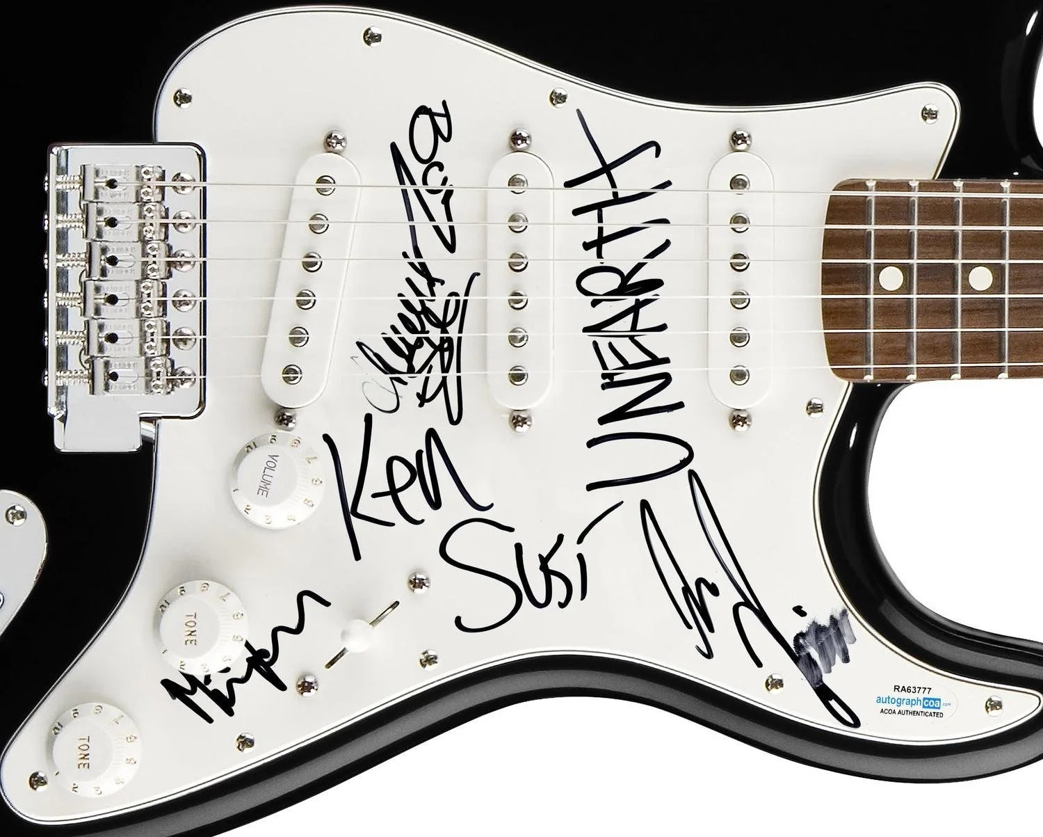 Unearth Signed Autographed Guitar ACOA, image 3
