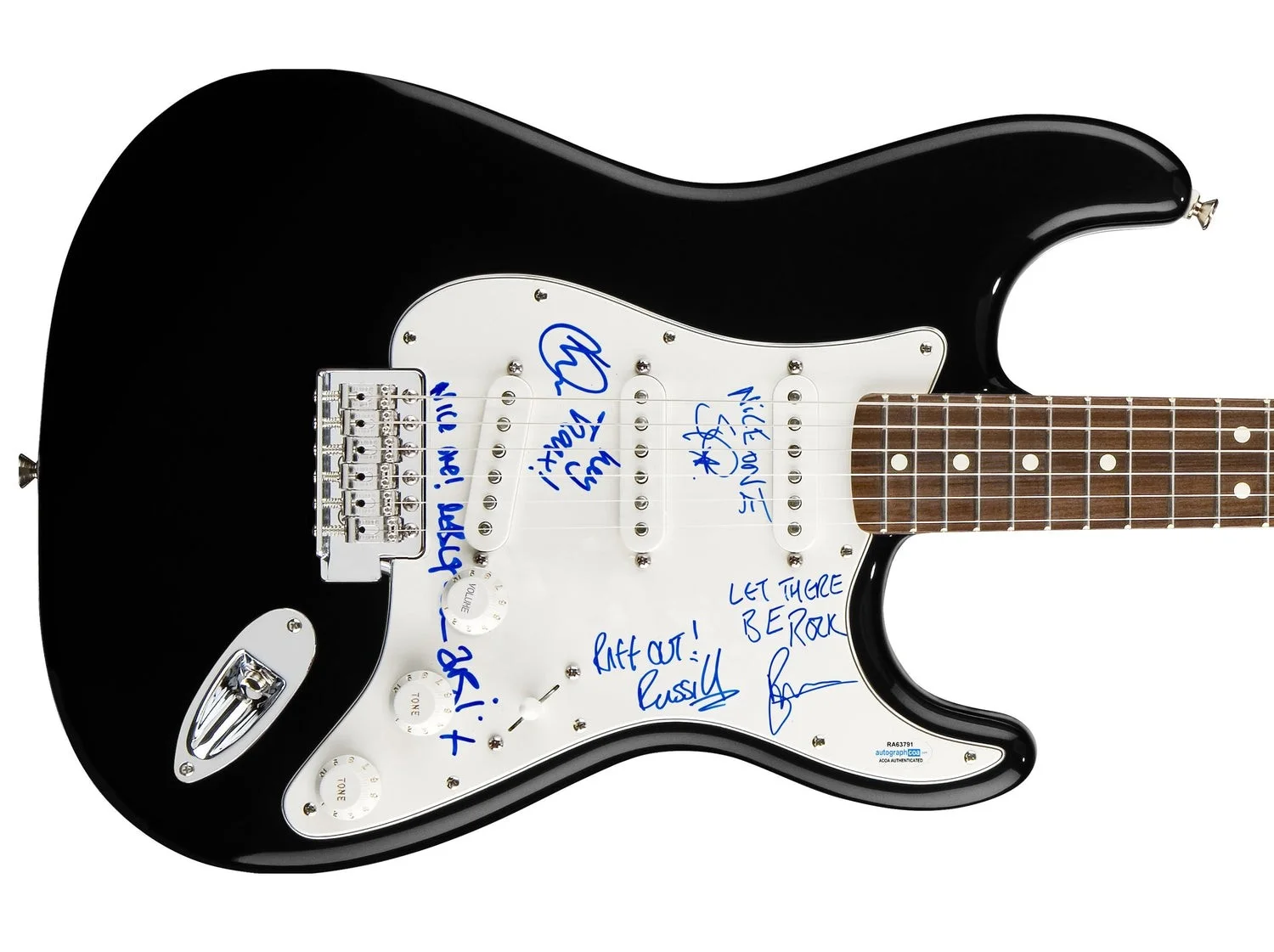 The Zutons Signed Autographed Guitar ACOA, image 2