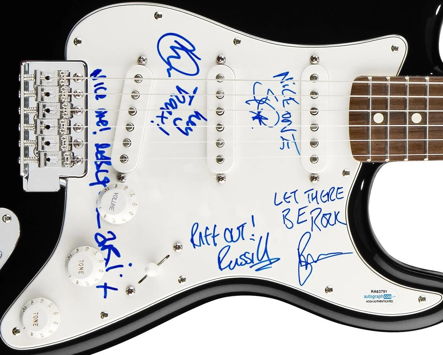 The Zutons Signed Autographed Guitar ACOA, image 3