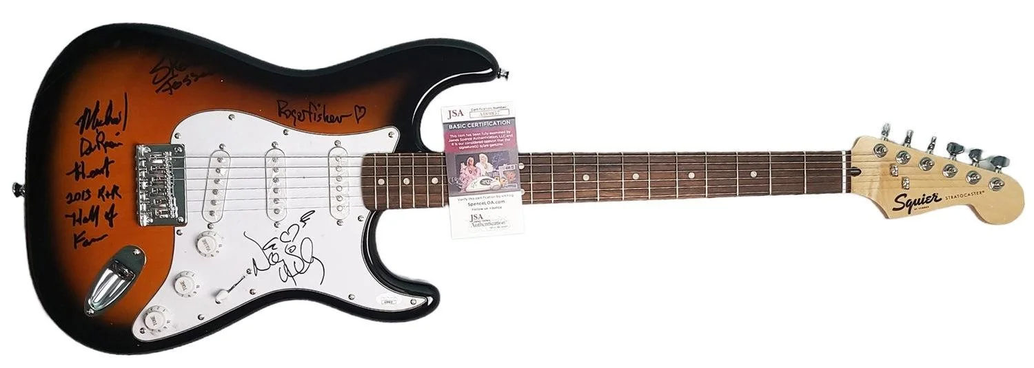 Heart Signed Autographed Fender Guitar Exact Proof R&R HOF JSA, изображение 3