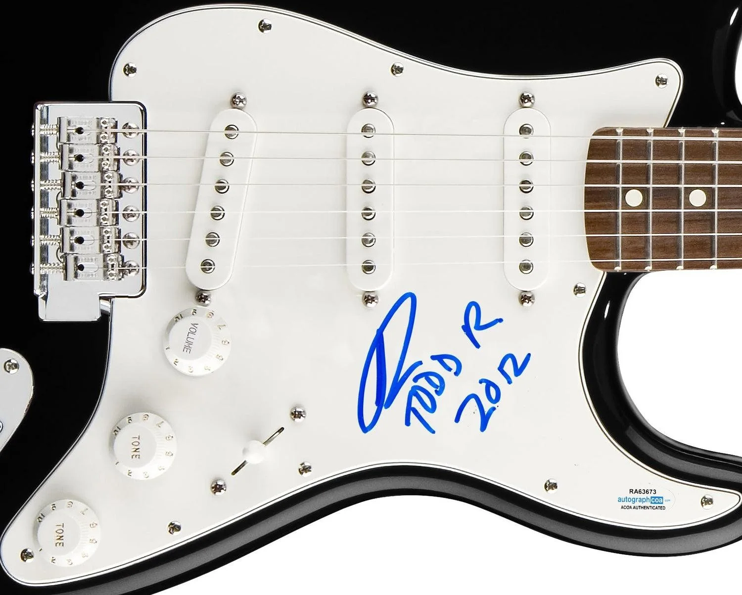 Todd Rundgren Signed Autographed Guitar ACOA, image 3