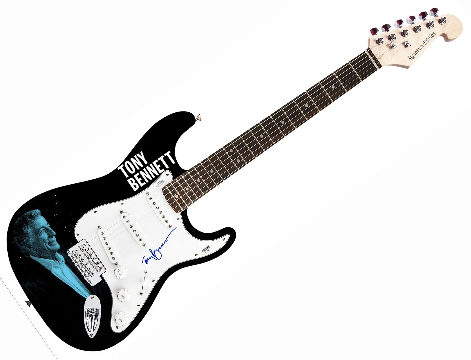 Tony Bennett Signed Autographed Guitar ACOA, image 3