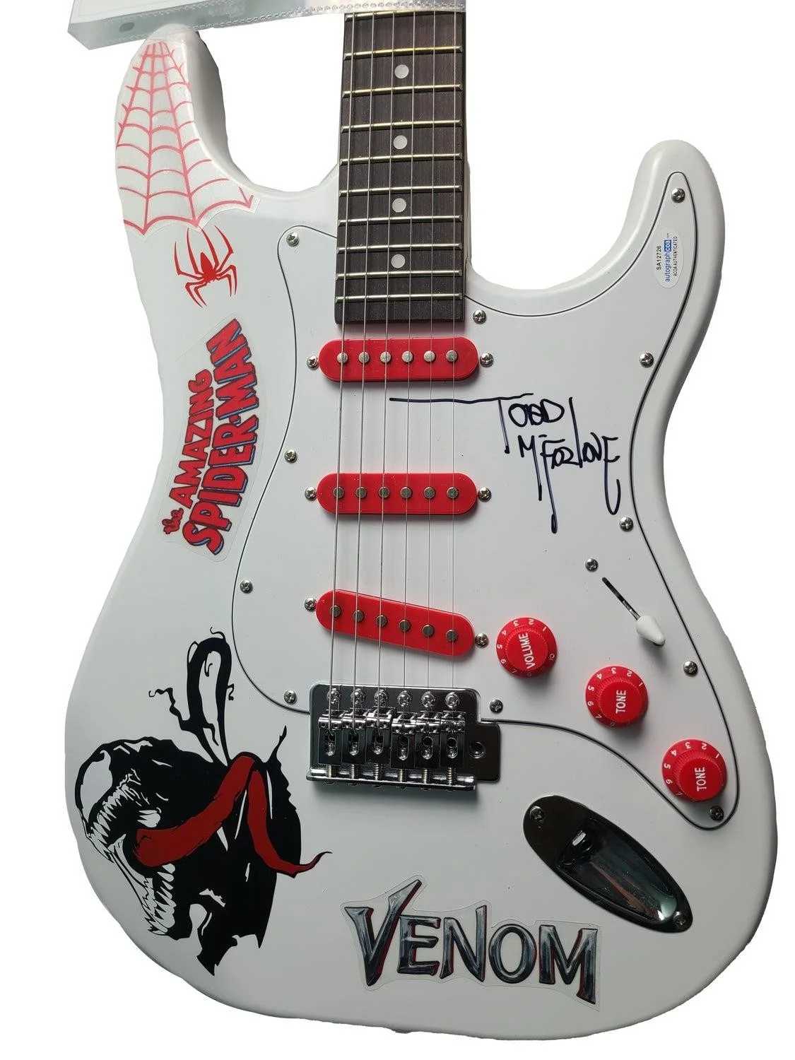 Todd McFarlane Signed Autographed Venom Graphics Guitar ACOA, image 3