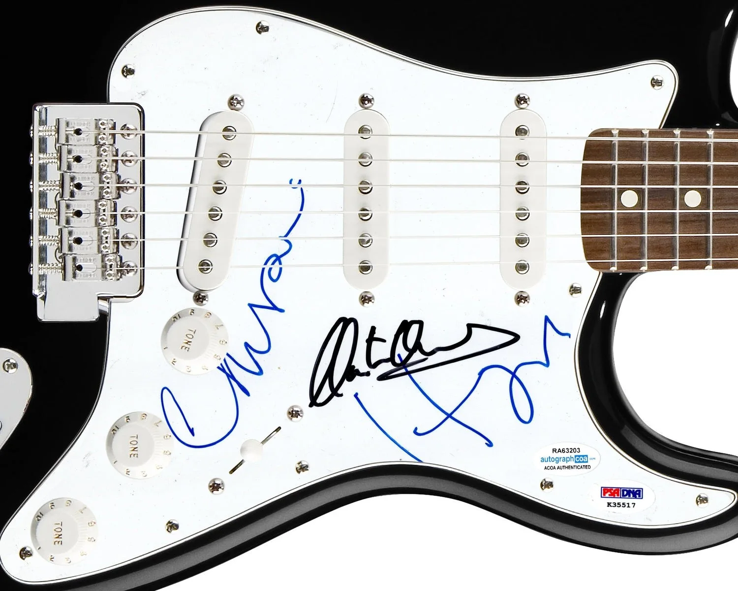 The Pretenders Chrissie Hynde Signed Autographed Guitar Martin Chambers ACOA PSA, изображение 2