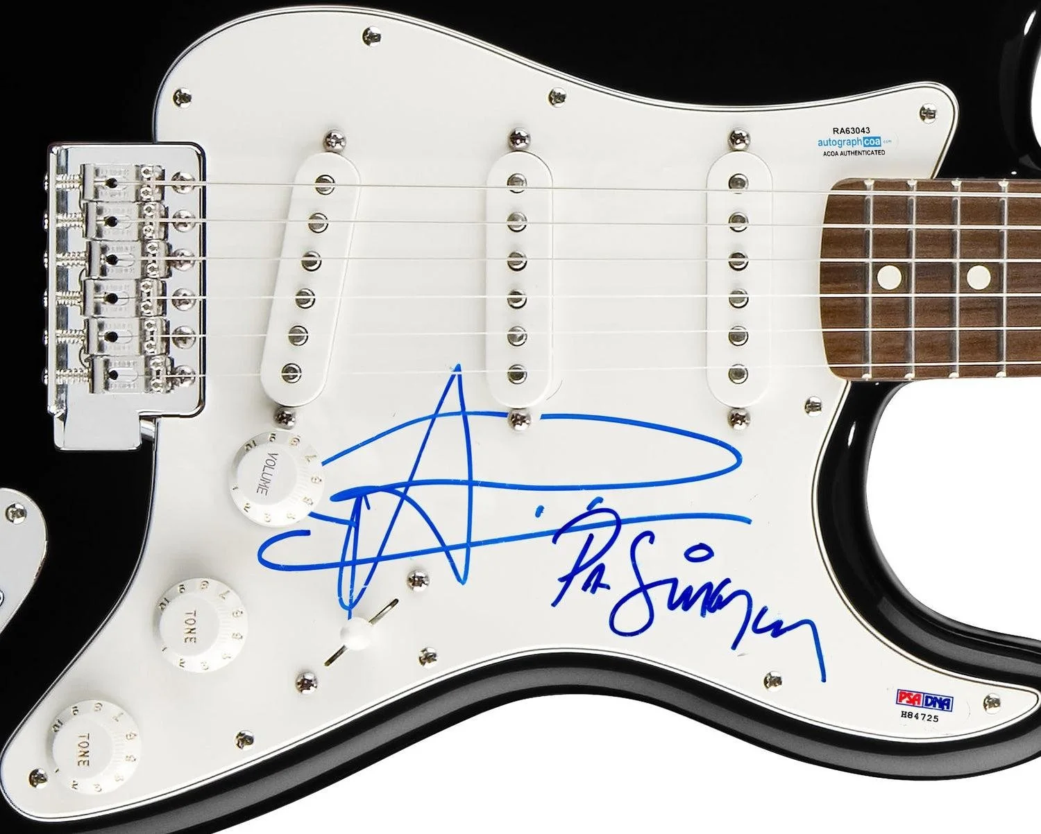 The Good, The Bad and The Queen Signed Autographed Guitar ACOA, изображение 3