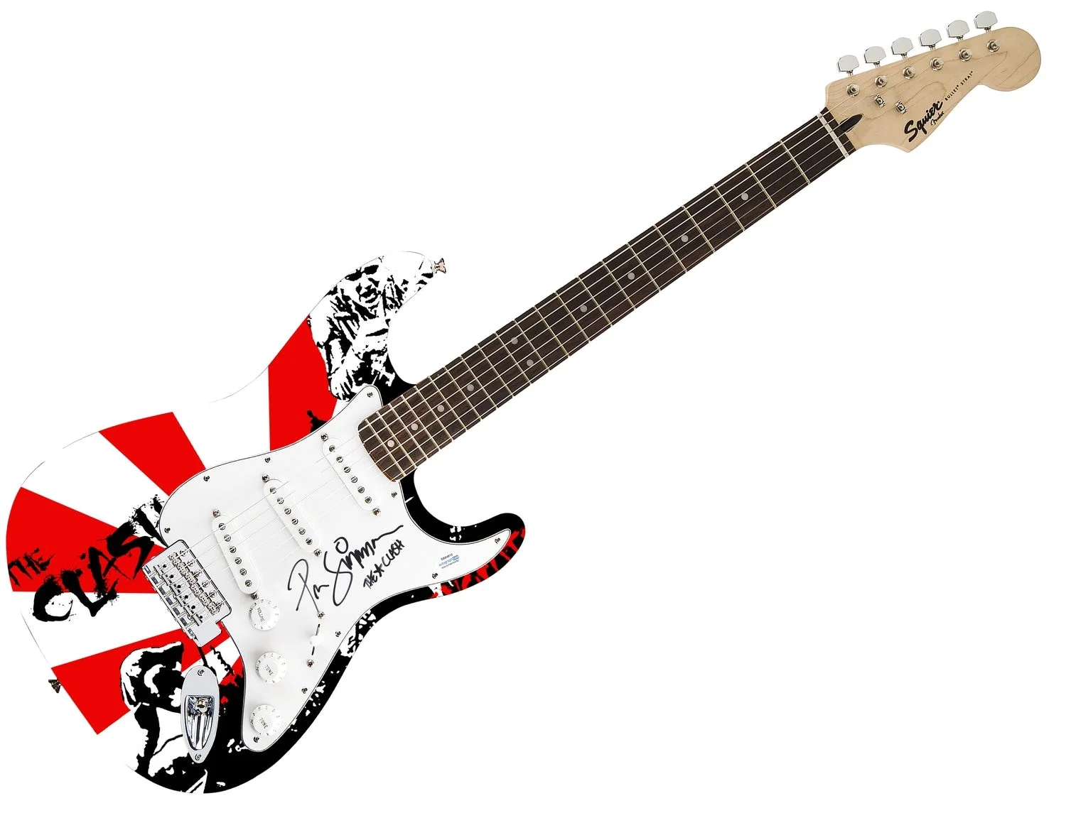 The Clash Paul Simonon Signed Fender 1/1 Custom Graphics Photo Guitar ACOA, изображение 2