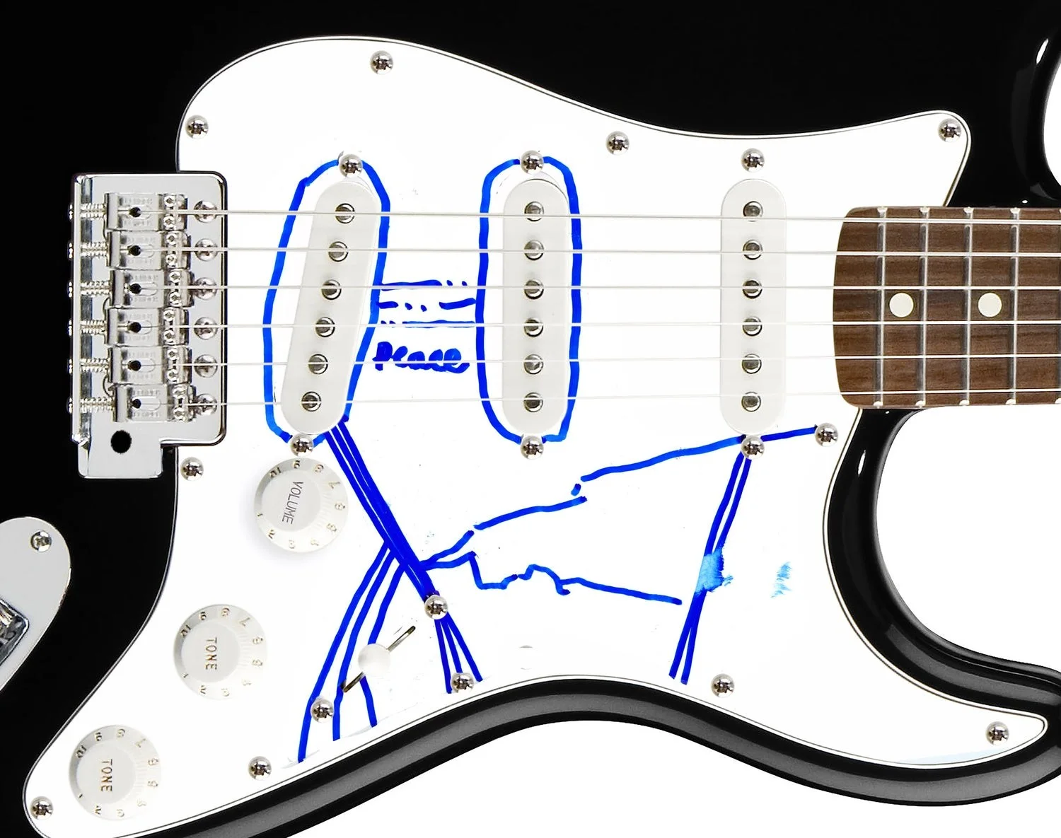 The Bright Black Signed Autographed Guitar, image 2
