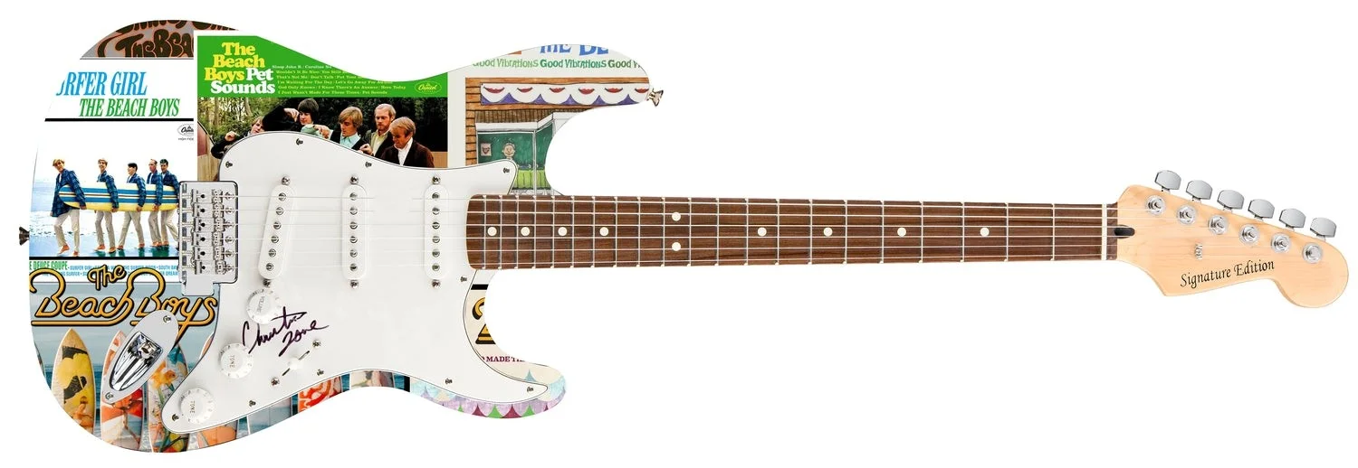 The Beach Boys Christian Love Signed Custom Graphics Photo Guitar, изображение 2